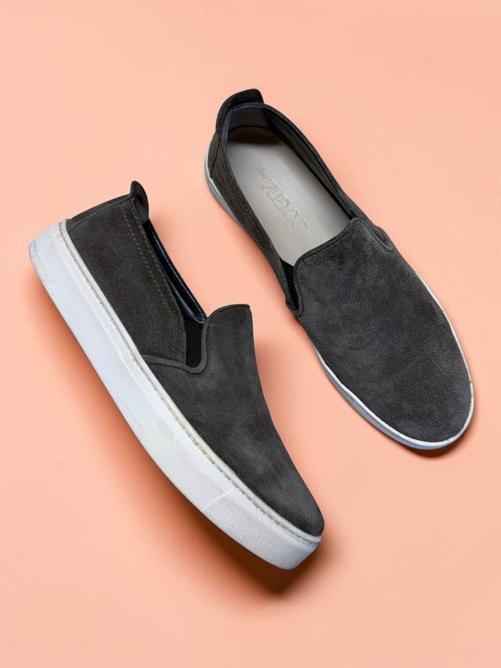 The FLEXX Slip-On Suede Sneakers - Dark Gray - Women’s Shoes US Size 9.5